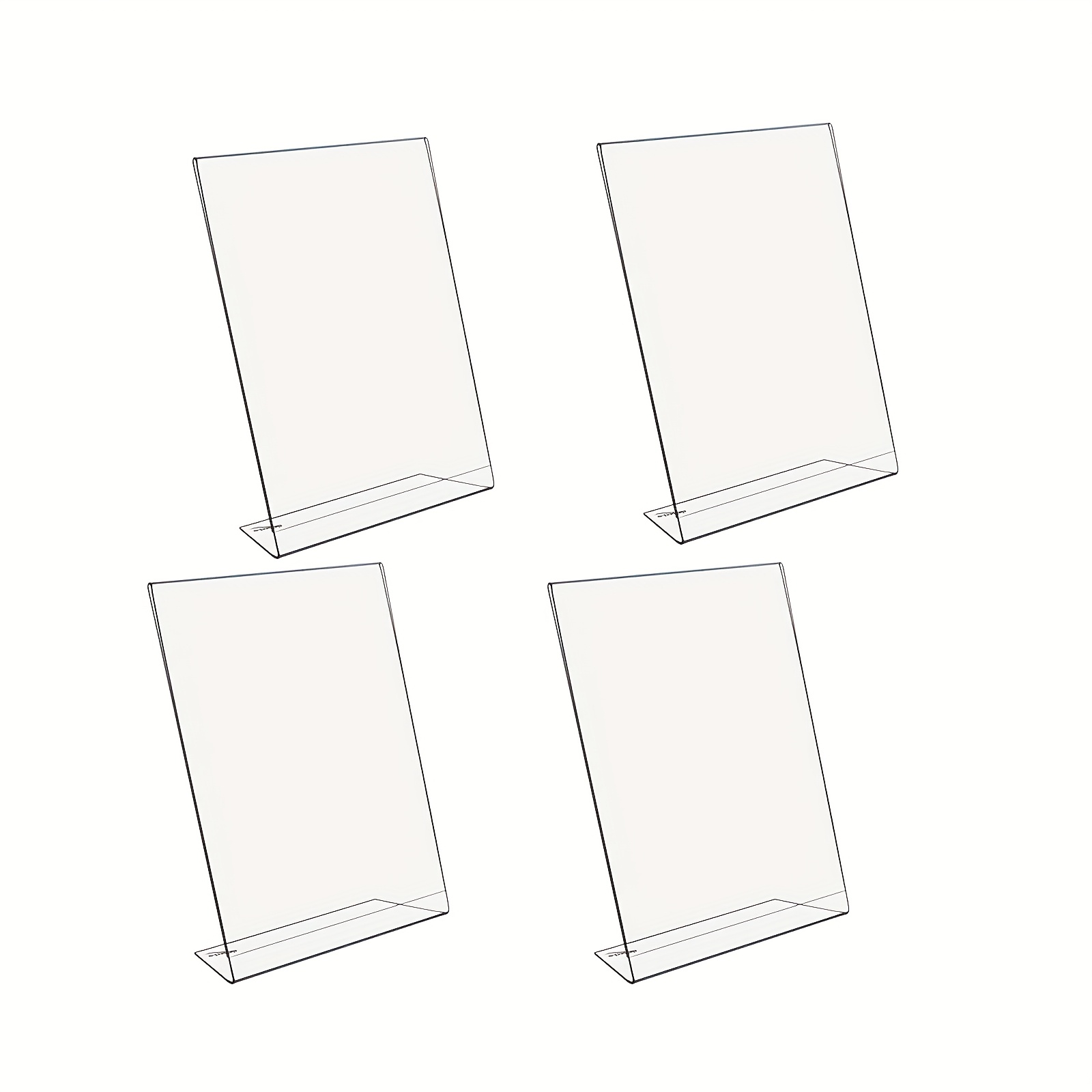 Desk Setup Poster - 4pcs Transparent Menu Holder Double Sided