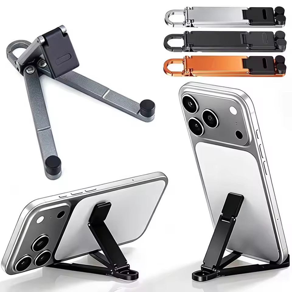 Desk Setup Stand - Foldable Keychain Phone Stand Multi-Angle Adjustable