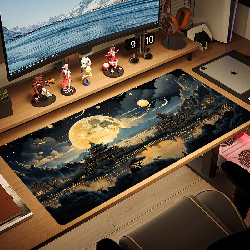 Zelda Desk Setup - Oversized Minimalist Landscape Mouse Pad Deep