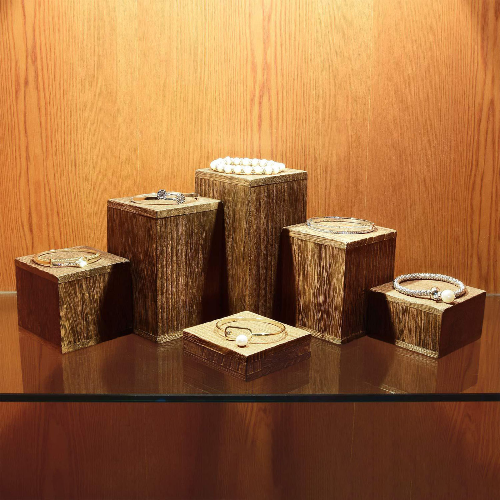 Desk Setup Wood - Figure Display Stand Storage Rack Solid
