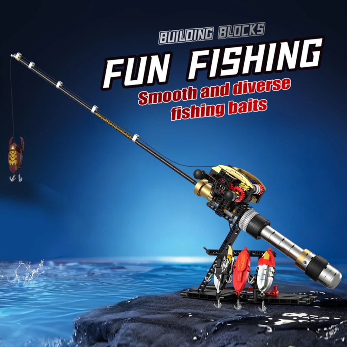 Desk Setup Kit - MOC Fishing Rod Model Building Set,