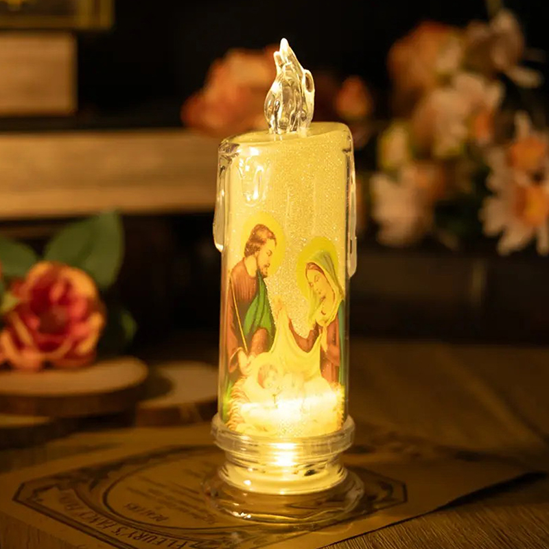 Desk Setup Lamp - Jesus Virgin Christ LED Candle Lamp