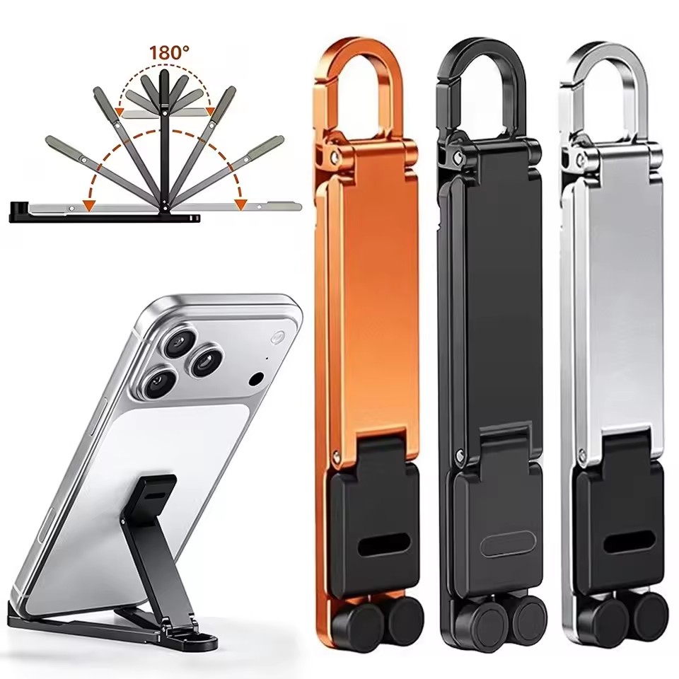 Desk Setup Stand - Mini Keychain Foldable Phone Back Clip