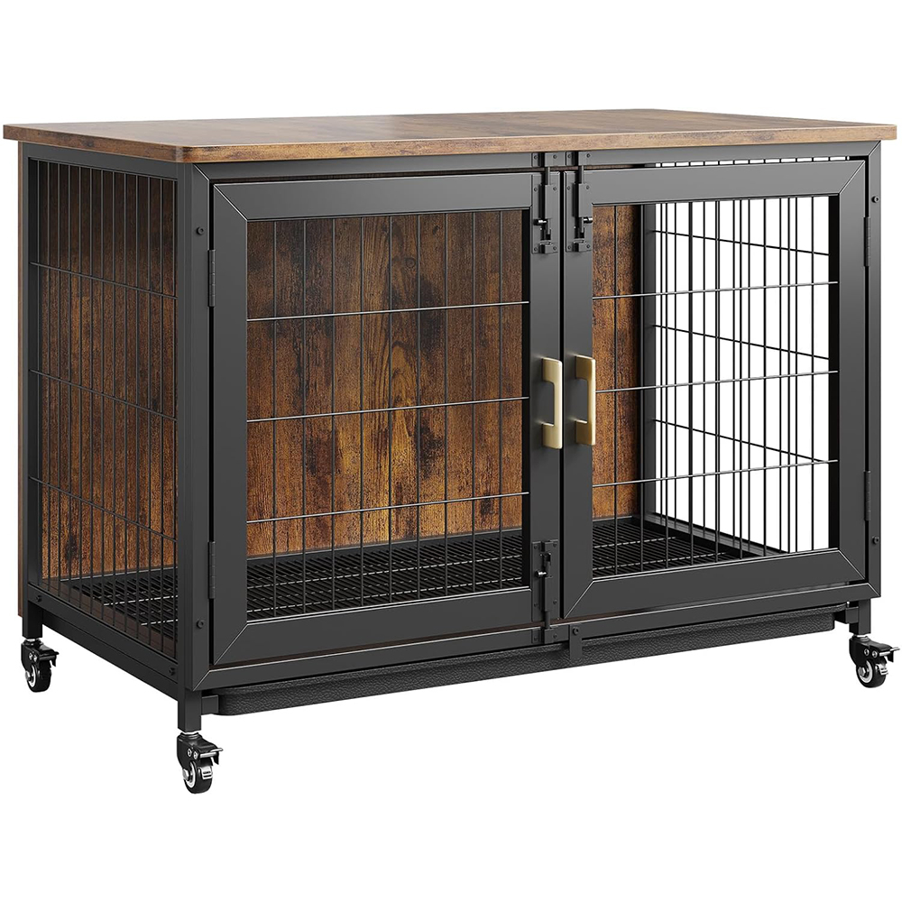 Desk Setup Wood - 37.5 Inch Wooden Dog Crate Furniture