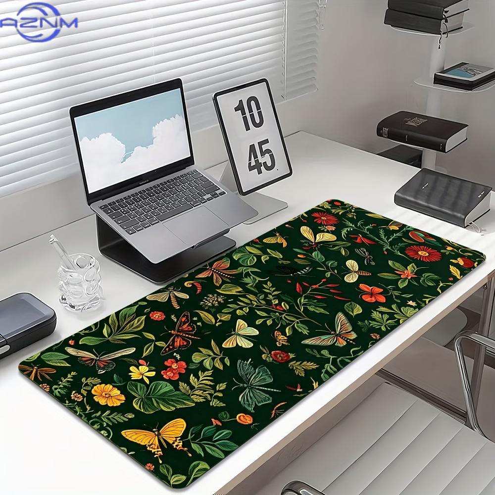 Desk Setup Vintage - Vintage Floral Butterfly Extended Mouse Pad