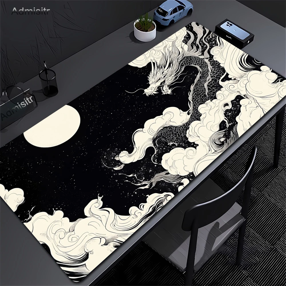 Zelda Desk Setup - XXL Black and White Dragon Anime