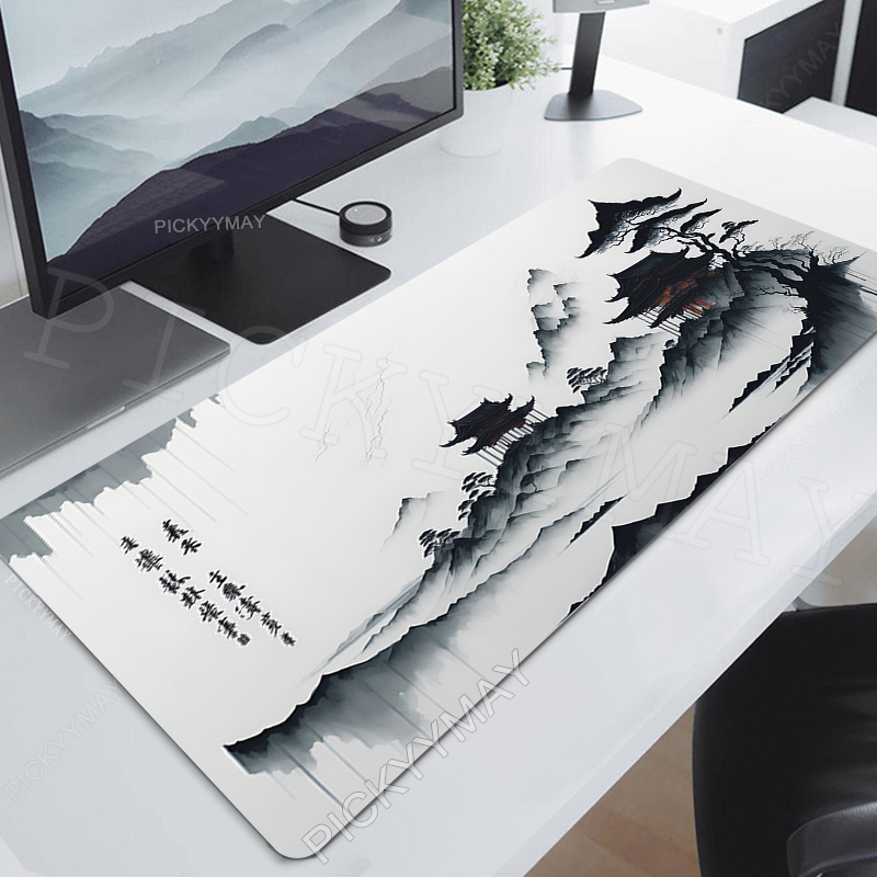 Zelda Desk Setup - Ink Painting Desk Mat Gamer Mousepads