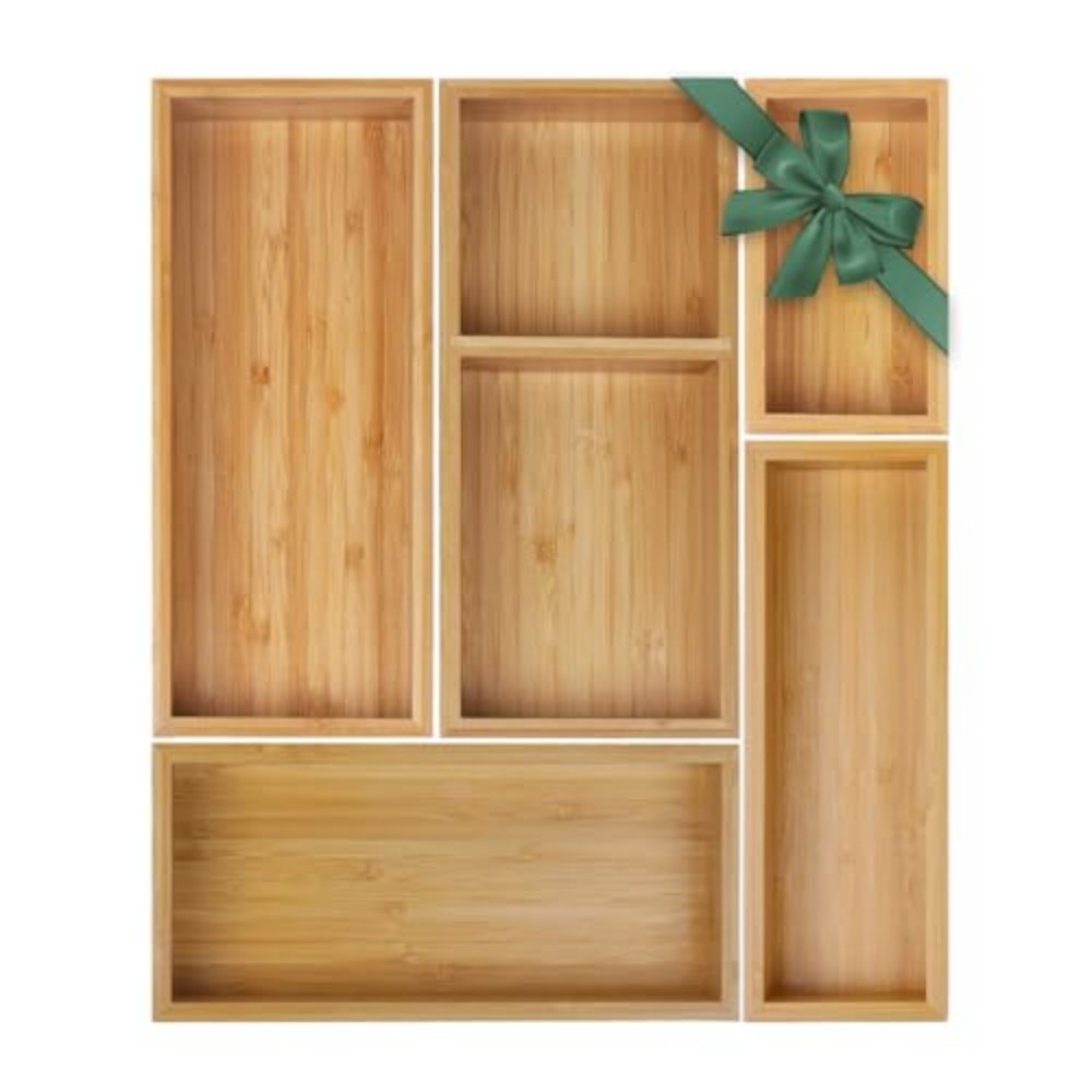 Desk Setup Kit - Set of 3 Bamboo Drawer Organizers