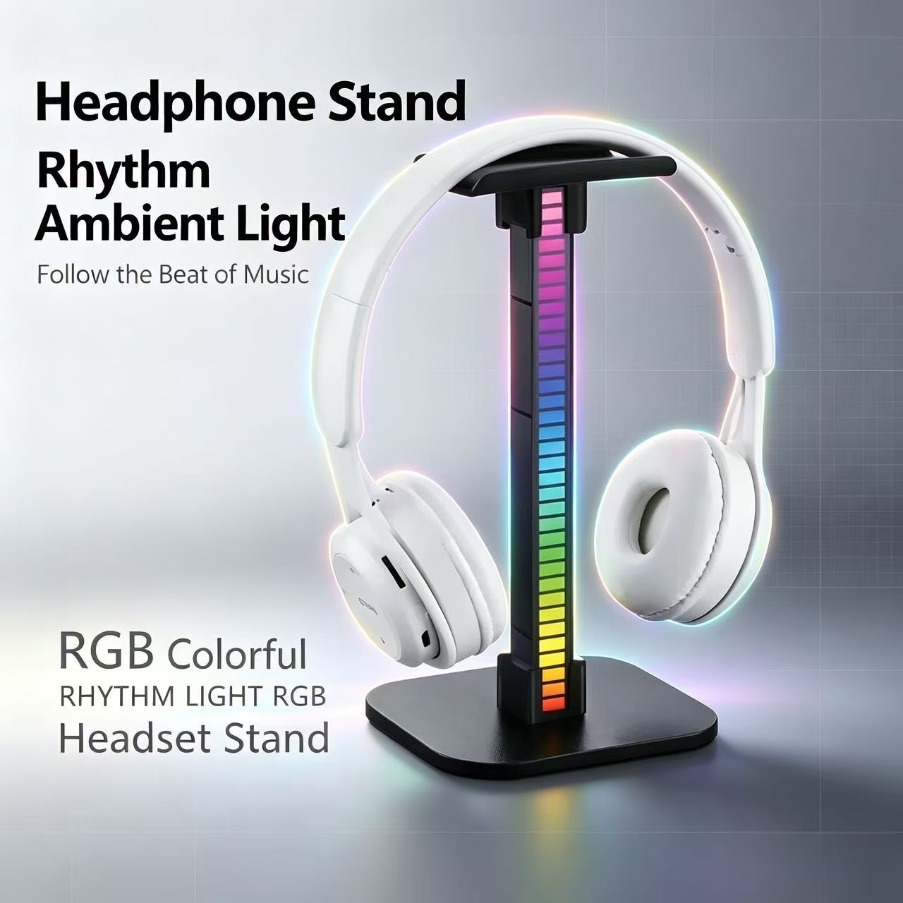 Desk Setup Lamp - USB Gaming Headphone Stand RGB Rhythm