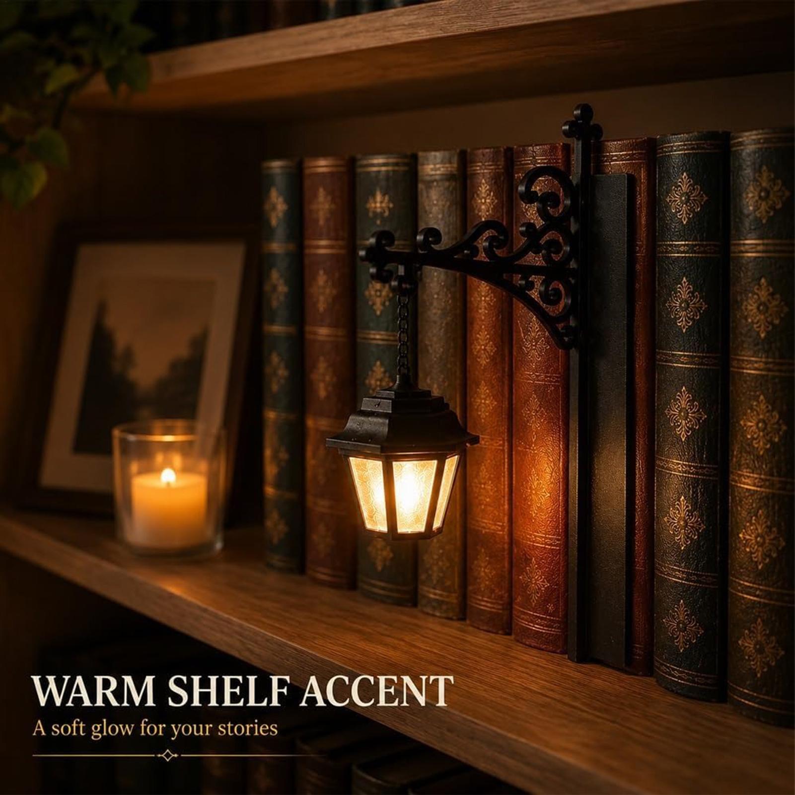 Bookshelf Library Lantern Deco - Desk Setup Vintage ulasan dan harga