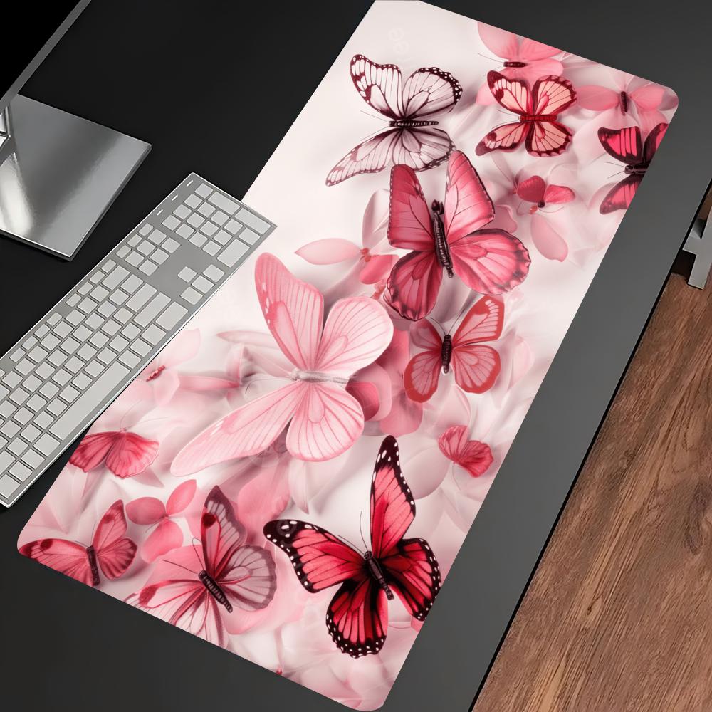 Watercolor Pink Butterfly Larg - Desk Setup Pink ulasan dan harga