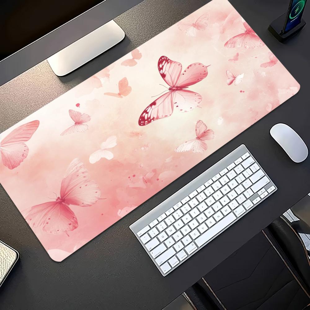 Watercolor Pink Butterfly Larg - Desk Setup Pink ulasan dan harga