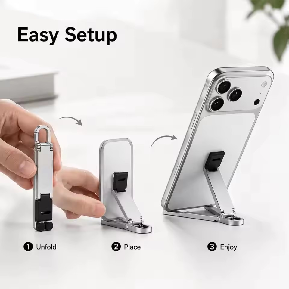 Foldable Keychain Phone Stand  - Desk Setup Stand ulasan dan harga