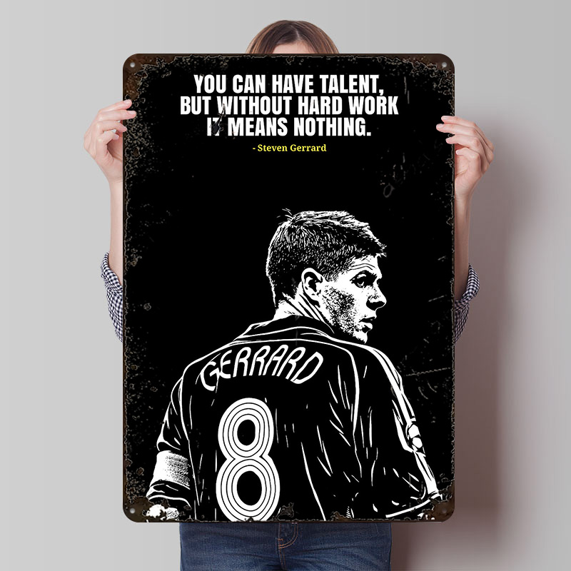 Steven Gerrard Quote Metal Pos - Desk Setup Poster ulasan dan harga
