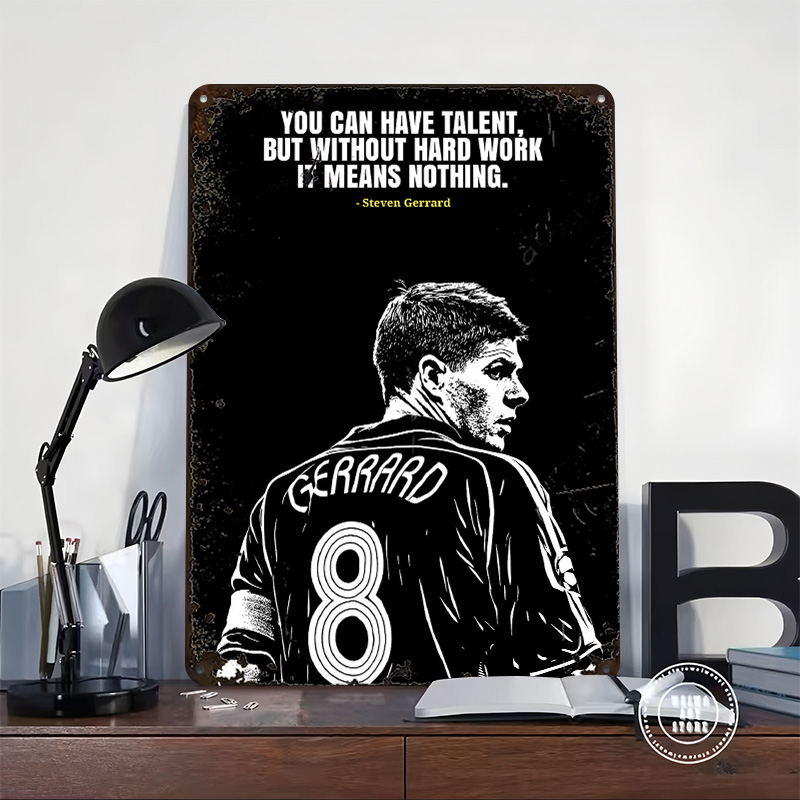 Steven Gerrard Quote Metal Pos - Desk Setup Poster ulasan dan harga