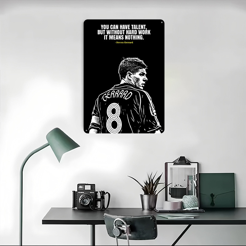 Steven Gerrard Quote Metal Pos - Desk Setup Poster ulasan dan harga