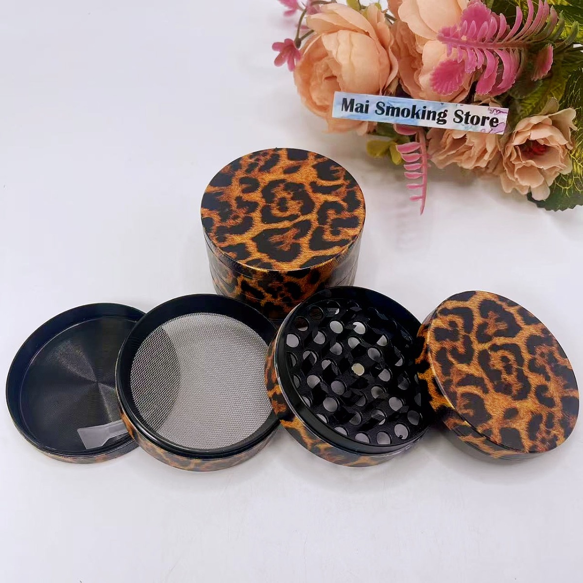 50/63mm Leopard Print Herb Gri - Desk Setup Pink ulasan dan harga