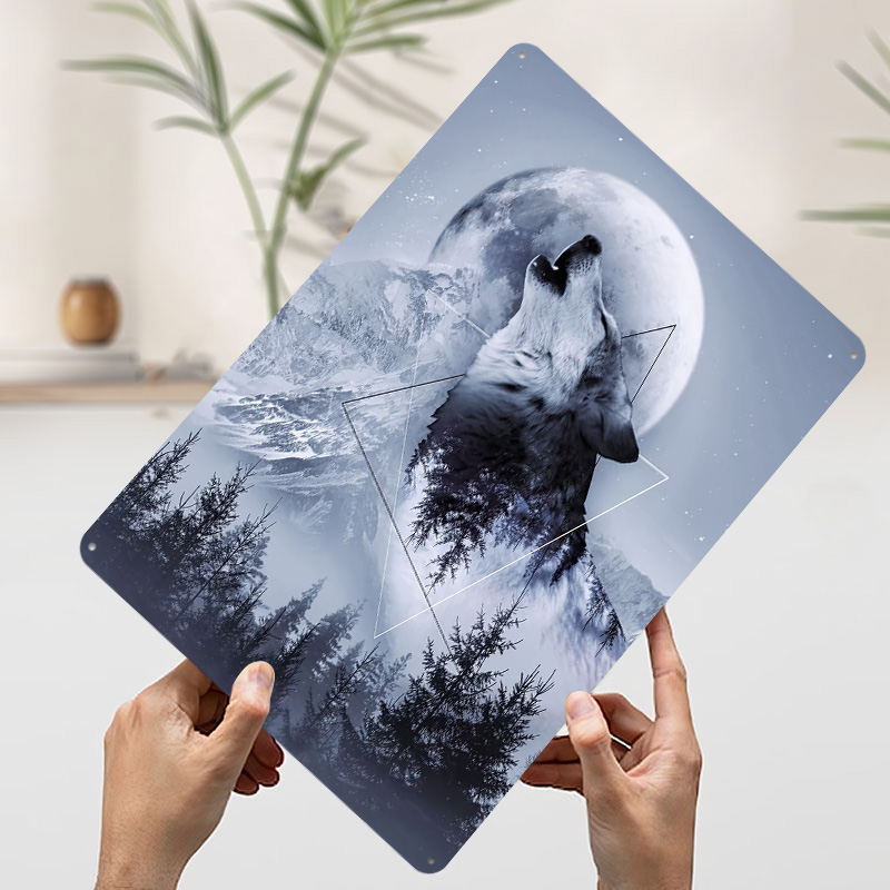 Howl With the Wolf Tin Poster  - Desk Setup Poster ulasan dan harga