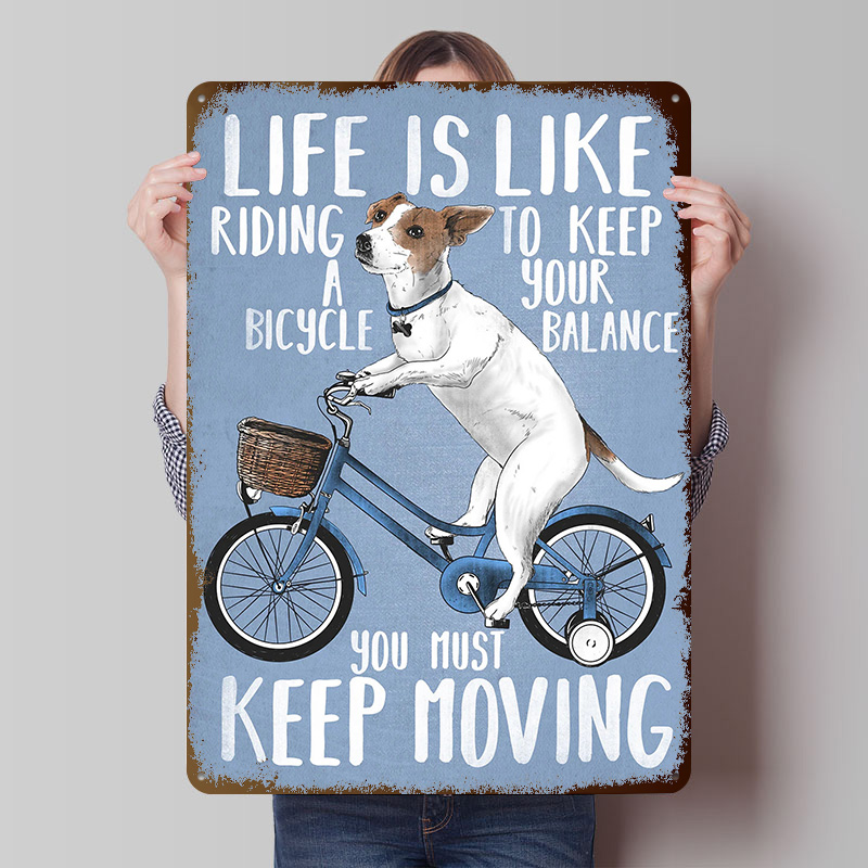 Life Is Like Riding a Bicy Met - Desk Setup Poster ulasan dan harga