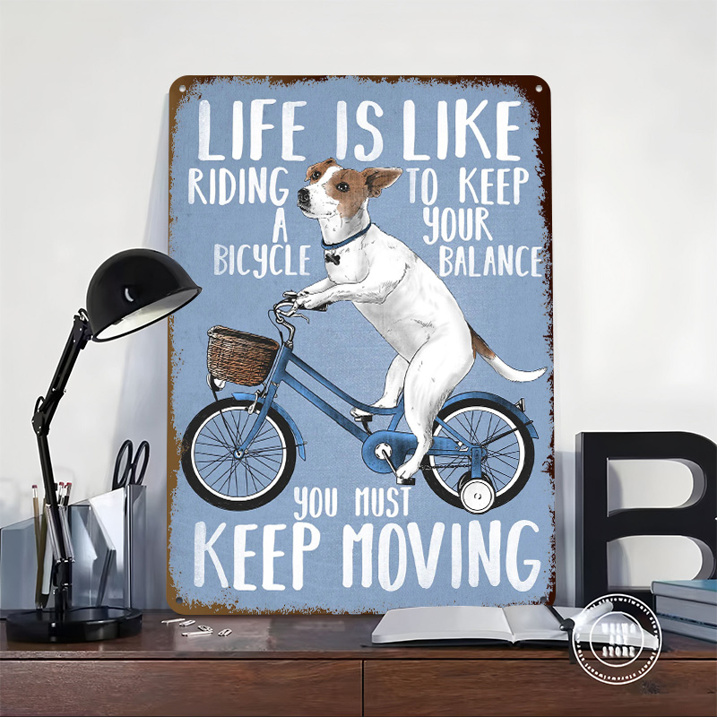 Life Is Like Riding a Bicy Met - Desk Setup Poster ulasan dan harga