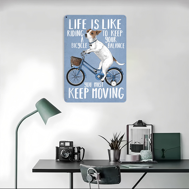 Life Is Like Riding a Bicy Met - Desk Setup Poster ulasan dan harga