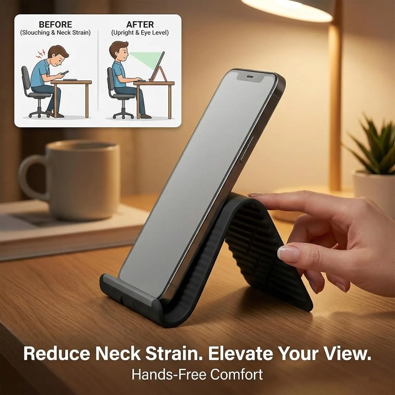 Flexible Foldable Silicone Pho - Desk Setup Stand ulasan dan harga