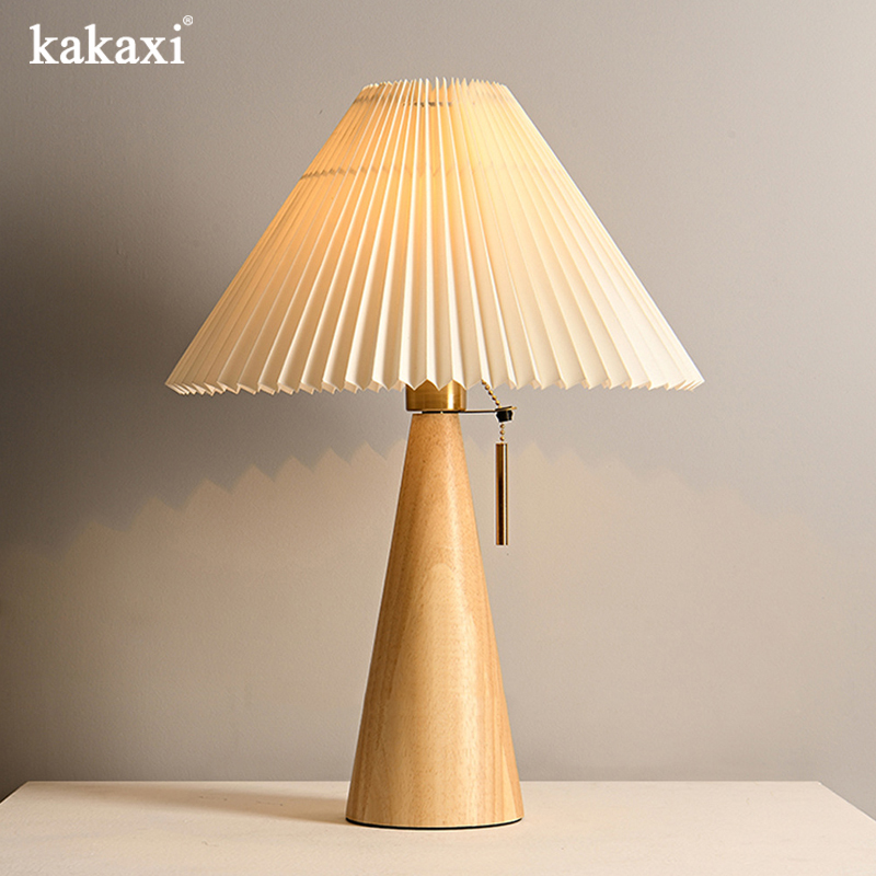 Retro Solid Wood Table Lamp No - Desk Setup Vintage ulasan dan harga