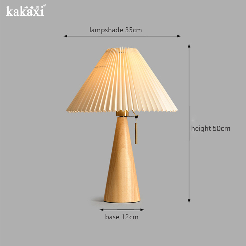 Retro Solid Wood Table Lamp No - Desk Setup Vintage ulasan dan harga