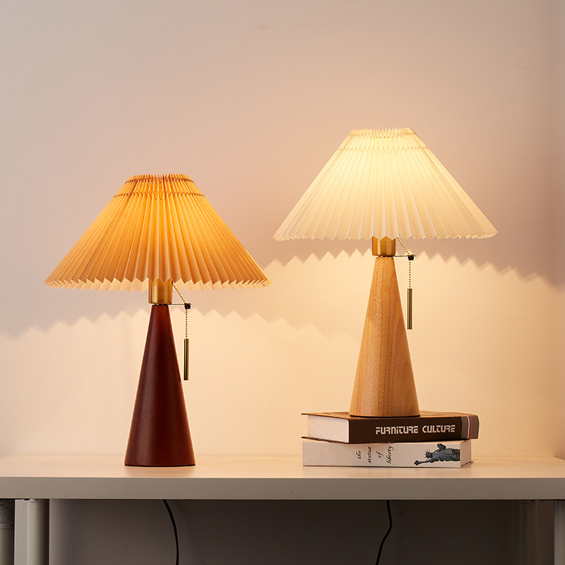 Retro Solid Wood Table Lamp No - Desk Setup Vintage ulasan dan harga