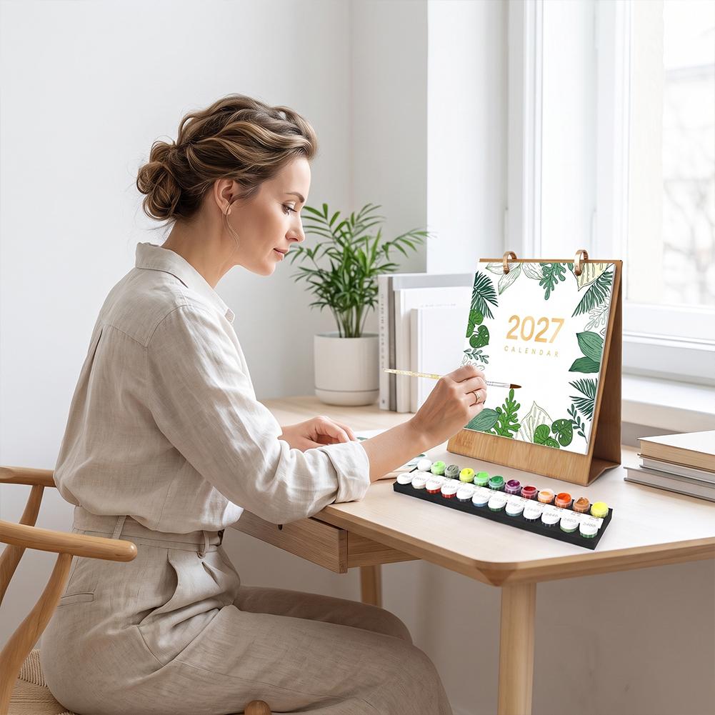 2027 DIY Painting Desk Calenda - Desk Setup Wood ulasan dan harga