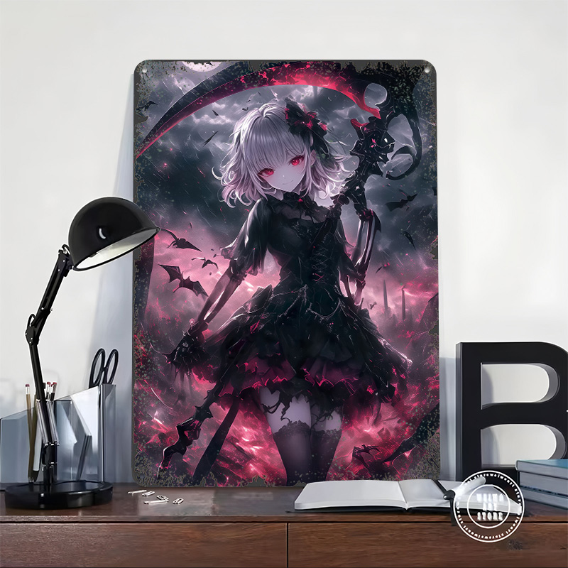 Demon Grim Reaper Girl Poster  - Desk Setup Poster ulasan dan harga