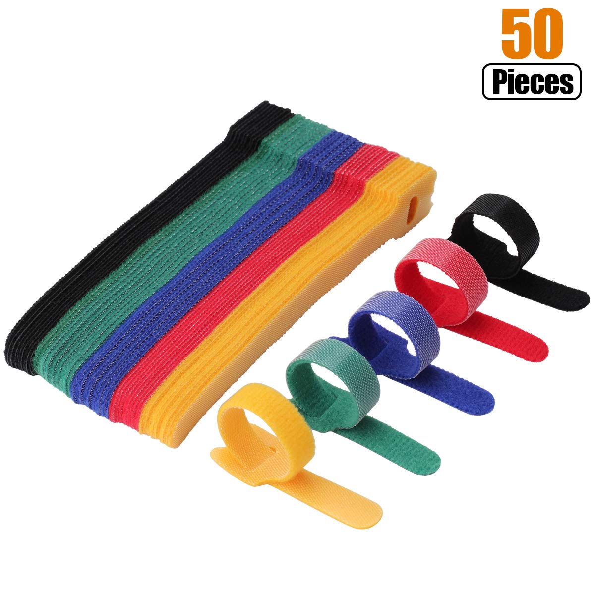 50pcs 12*150-300mm T-type Velc - Cable Velcro Strap ulasan dan harga