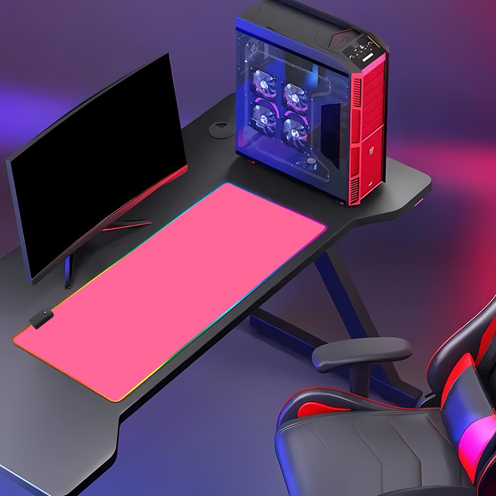 RGB HD Solid Color Gaming Mous - Desk Setup With Keyboard Tray ulasan dan harga