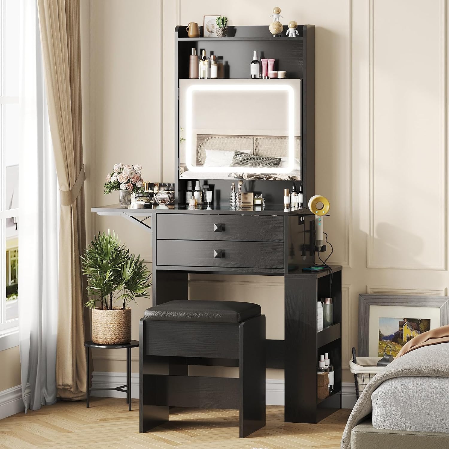 Small Makeup Vanity Desk with  - Desk Setup Small ulasan dan harga