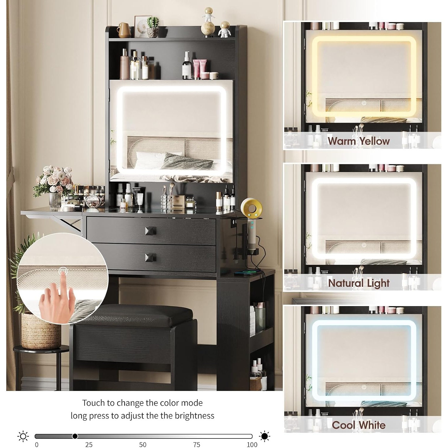 Small Makeup Vanity Desk with  - Desk Setup Small ulasan dan harga