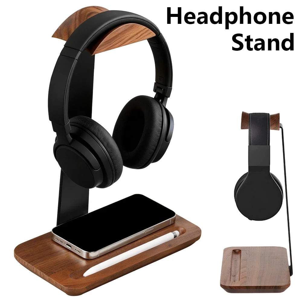 Universal Wood Headphone Stand - Desk Setup Wood ulasan dan harga