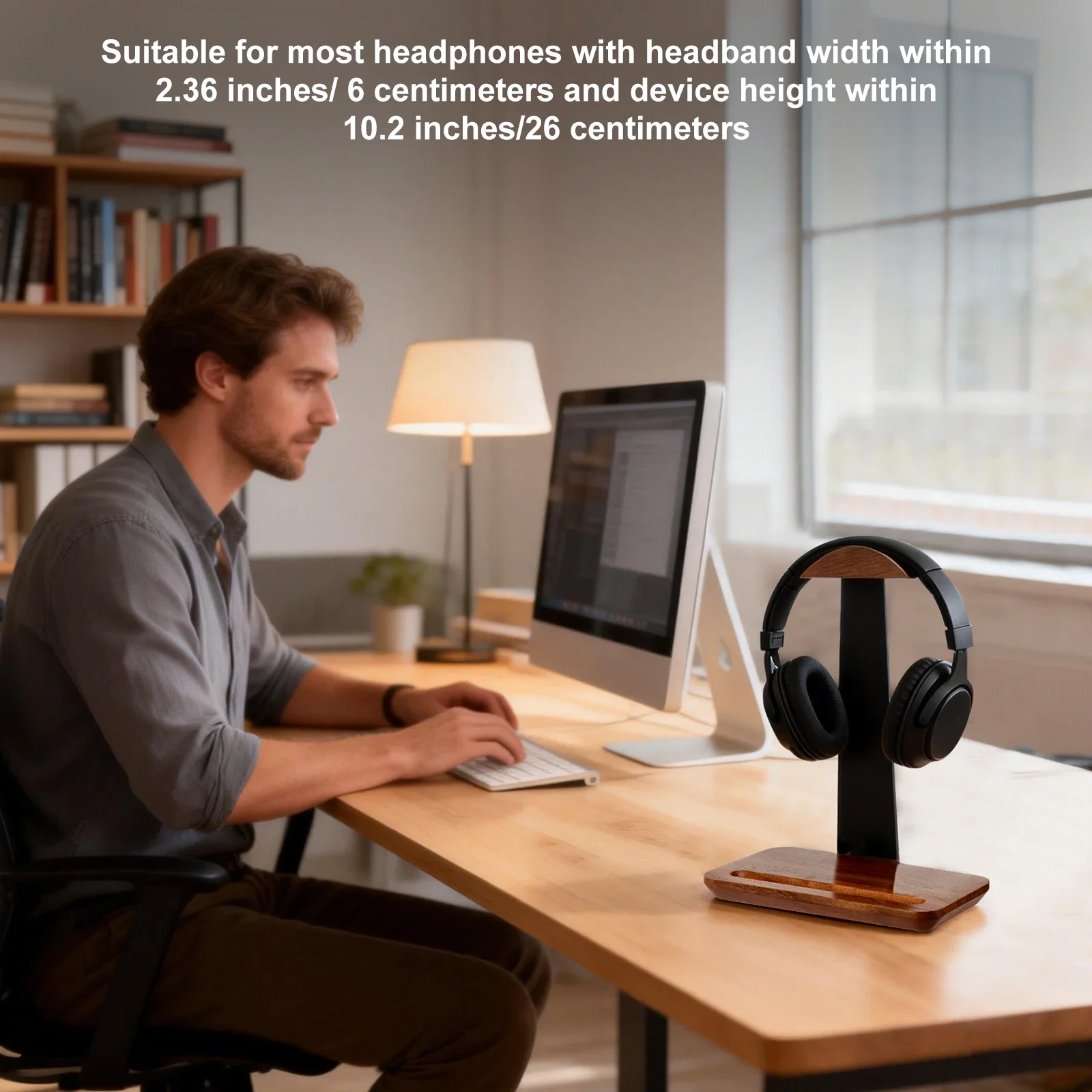 Universal Wood Headphone Stand - Desk Setup Wood ulasan dan harga