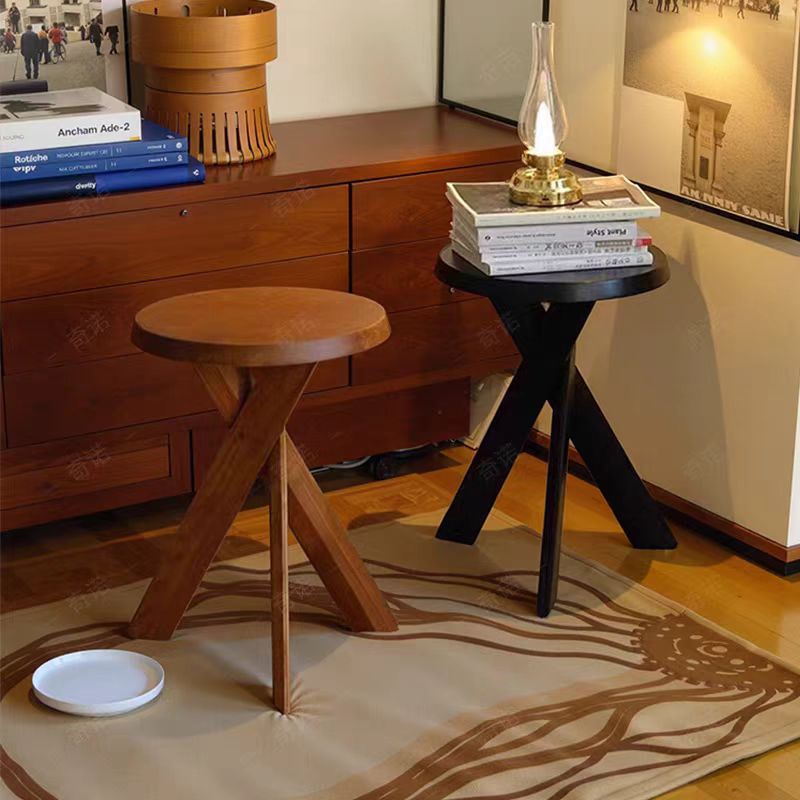Vintage Wooden Round Side Tabl - Desk Setup Vintage ulasan dan harga