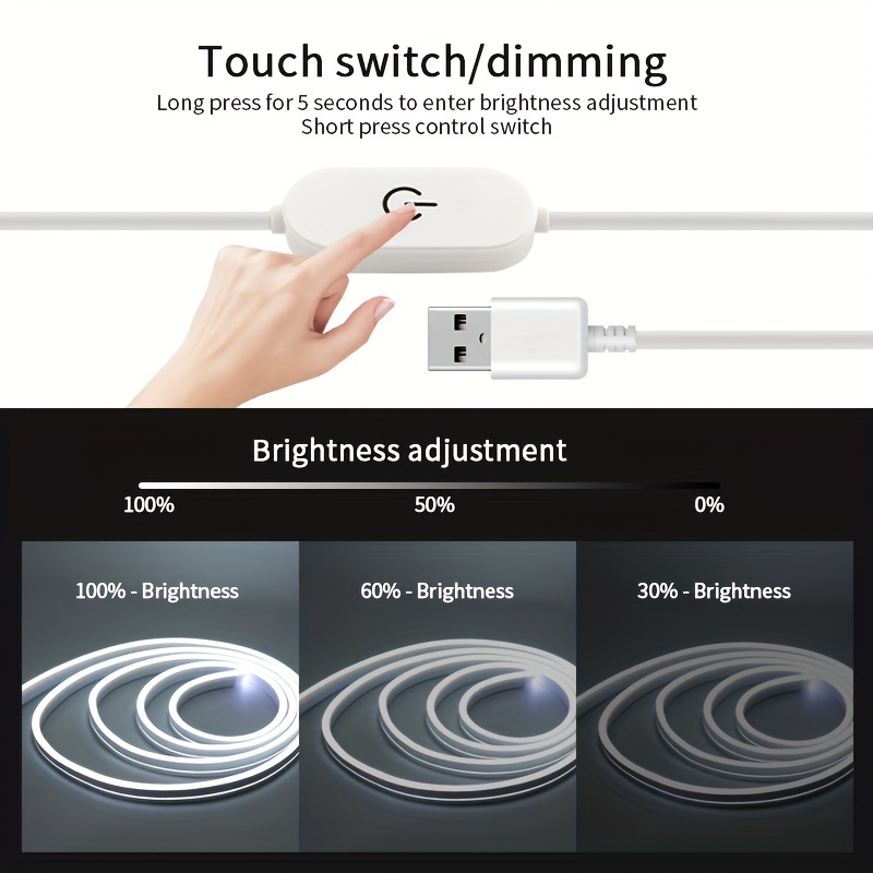 USB Touch Control Neon Light S - Desk Setup Led Strip ulasan dan harga