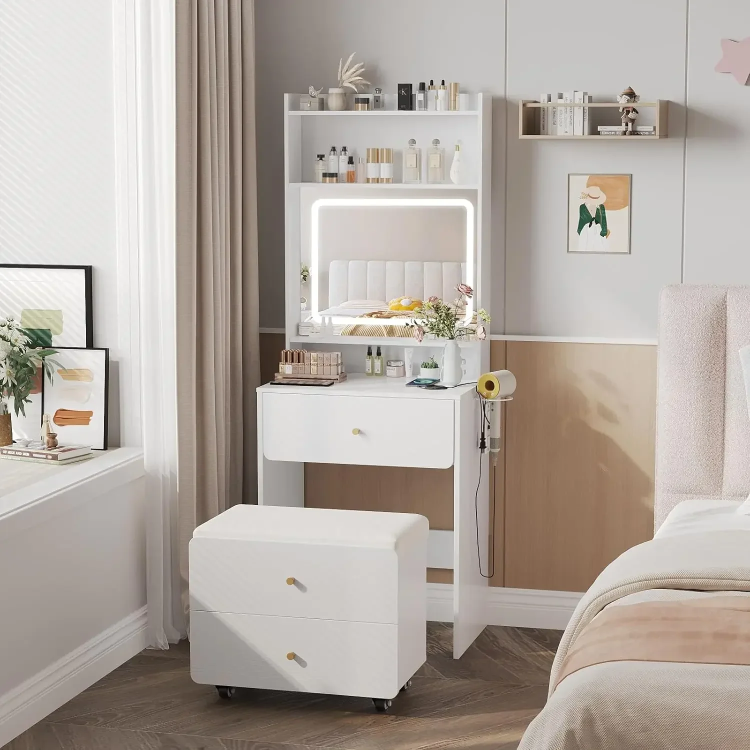 Vabches Make Up Vanity Desk wi - Desk Setup Small ulasan dan harga