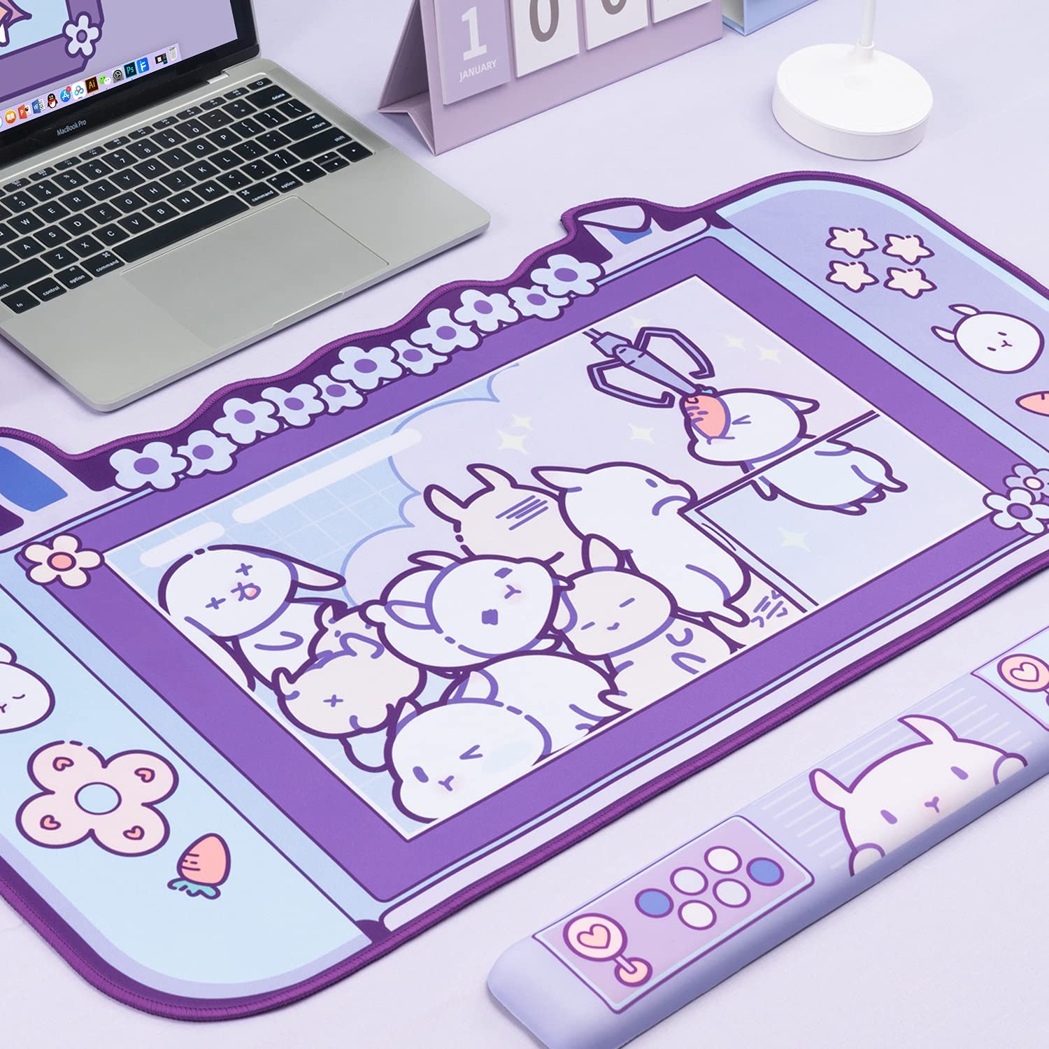 Large Kawaii Gaming Mouse Pad  - Desk Setup Pink ulasan dan harga