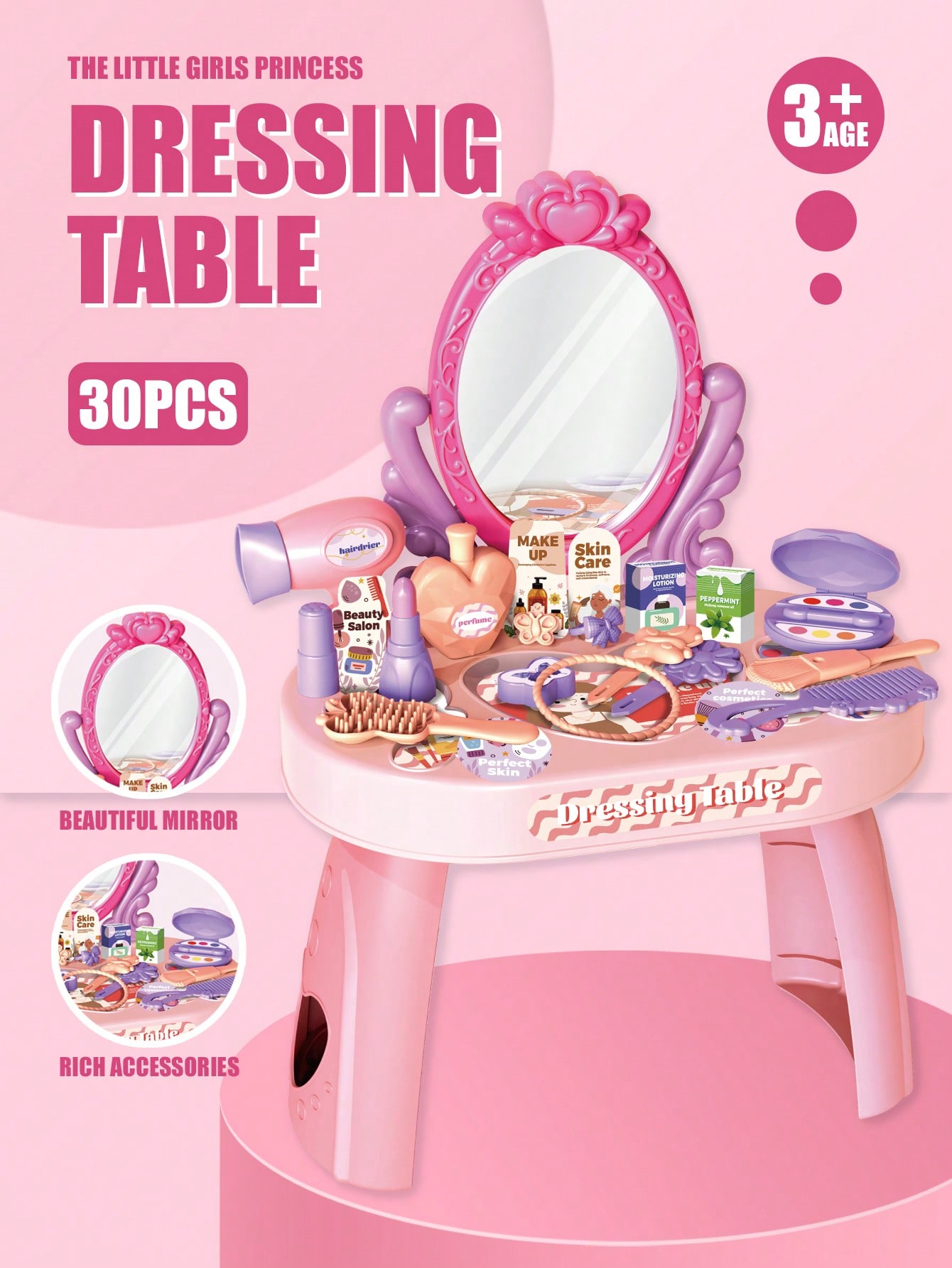 Kids Princess Vanity Dressing  - Desk Setup Kids ulasan dan harga
