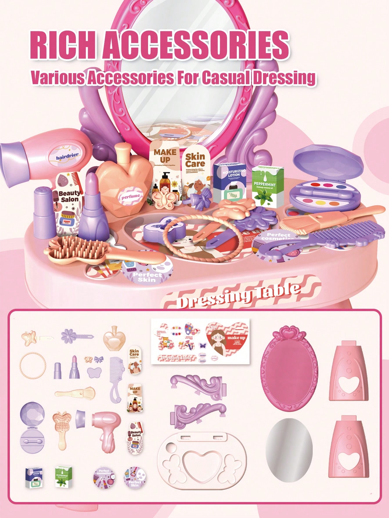 Kids Princess Vanity Dressing  - Desk Setup Kids ulasan dan harga