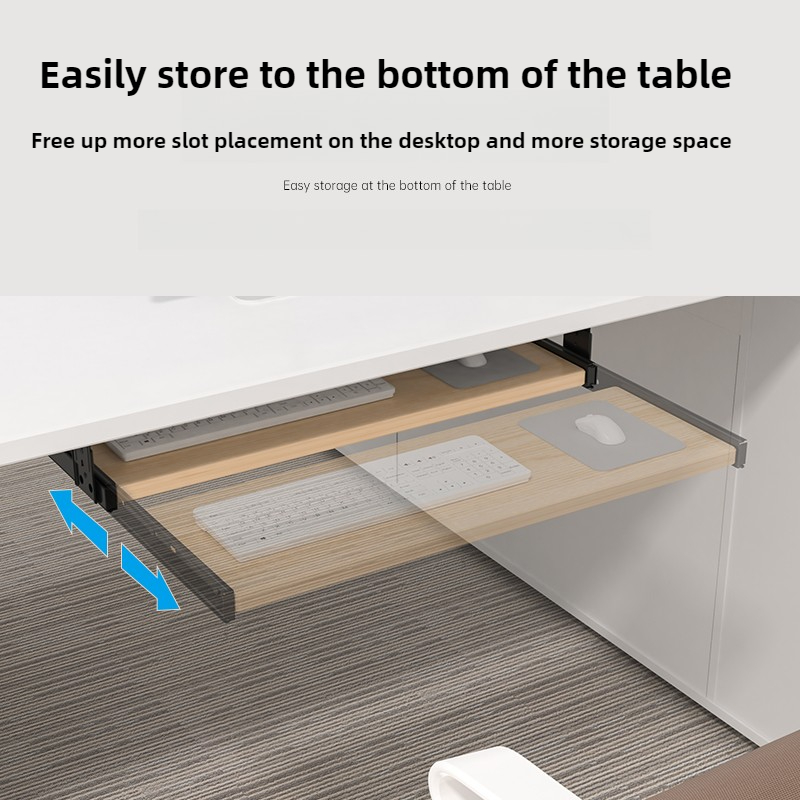 Wooden Keyboard Tray Under Des - Desk Setup With Keyboard Tray ulasan dan harga