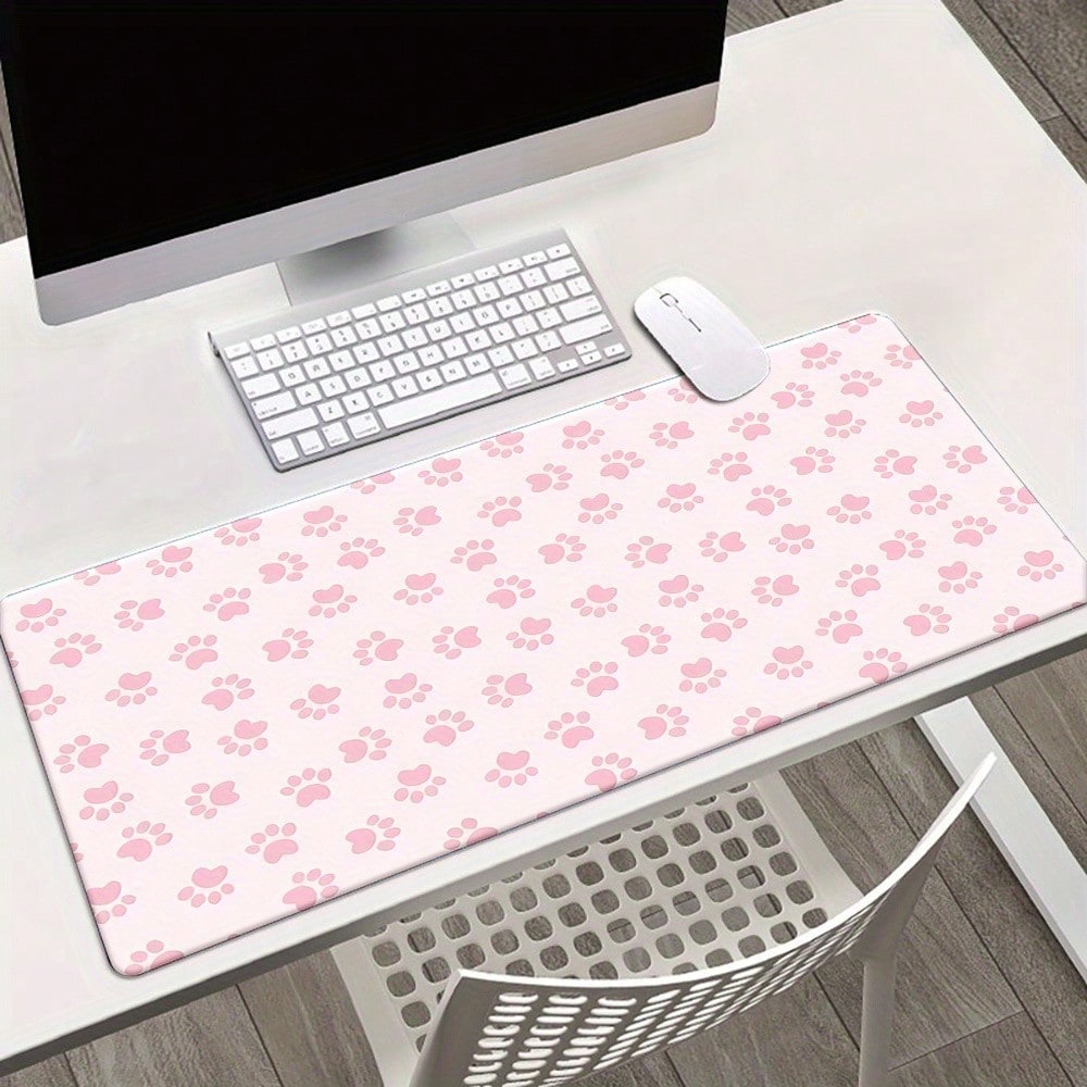 Pink Paw Print Desk Pad ，Large - Desk Setup Pink ulasan dan harga