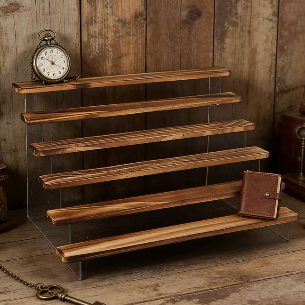 Charred Wooden Step Display St - Desk Setup Wood ulasan dan harga