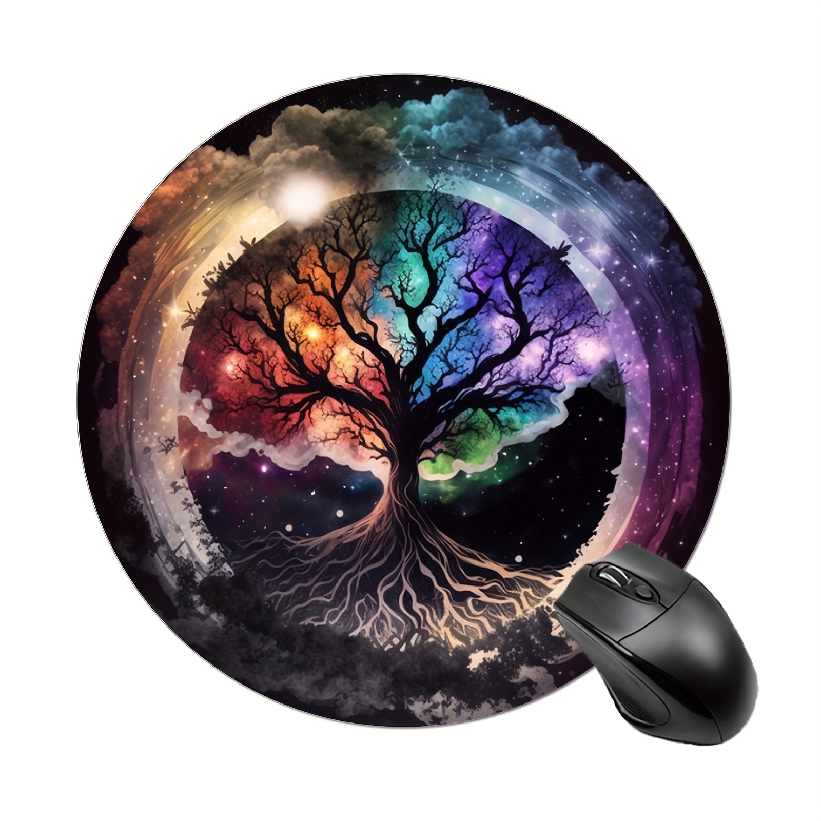 Life Tree Round Mouse Mat Cute - Desk Setup Small ulasan dan harga
