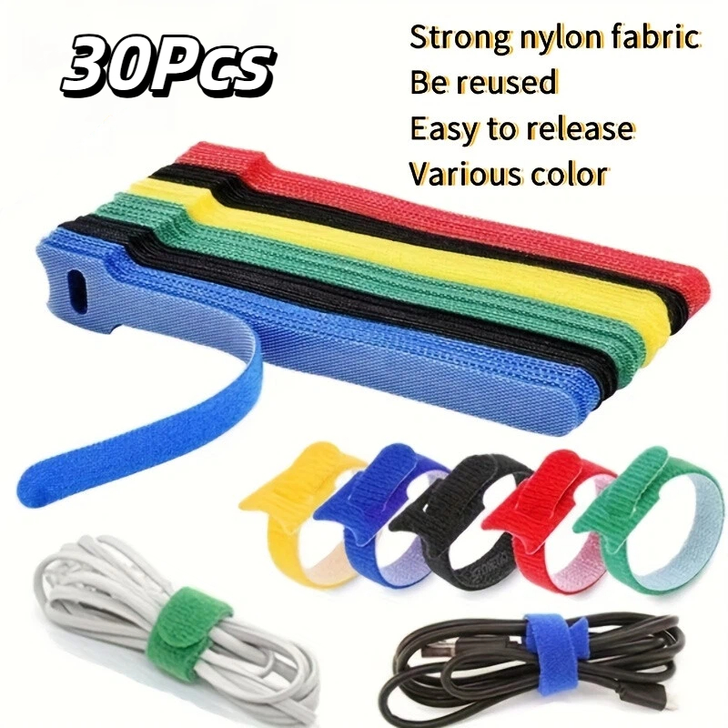 30Pcs Multicolor Reusable Velc - Cable Velcro Strap ulasan dan harga