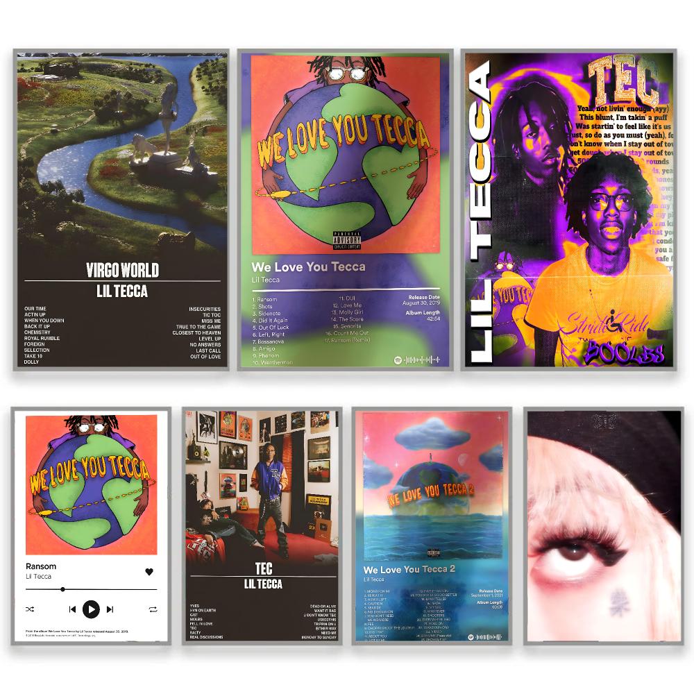 L-Lil Tecca Album Cover Art Hi - Desk Setup Poster ulasan dan harga