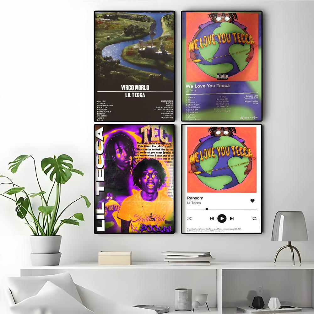 L-Lil Tecca Album Cover Art Hi - Desk Setup Poster ulasan dan harga